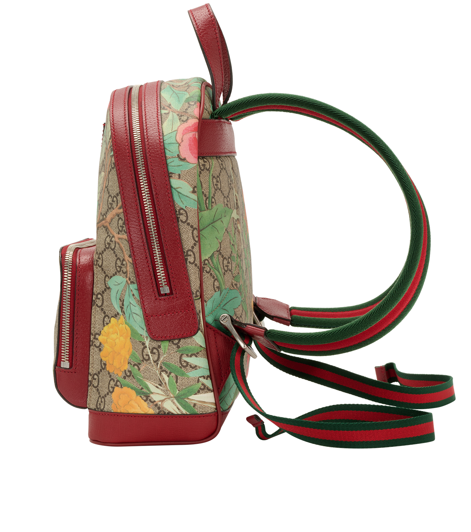 GG Tian Backpack, &pound;550, Handbags, Beige/Red, Canvas/Leather, Bottom view